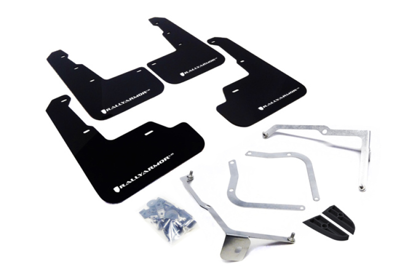Subaru WRX STI Mud Flaps - Rally Armor - UR Series - Black/White - `15-`21